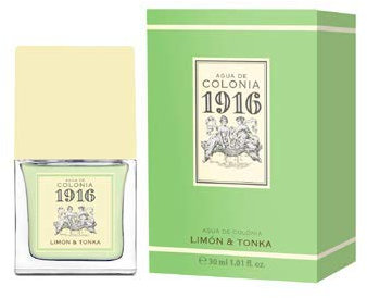 1916 - Limón & Tonka 30 ml, Agua de Colonia Hombre y Mujer, Formato Viaje en Spray, Perfume Unisex, Eau de Toilette Masculina y Femenina, Fragancia Fresca, Cítrica y Delicada