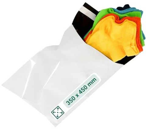 dm-folien gmbh 1000 Stk. Premium Coex Versandtaschen 350 x 450 mm I Reißfeste Versandbeutel für Kleidung & Textilien I Versandtüten selbstklebend & blickdicht I Plastiktüten Stärke 65 my