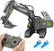 Hyrenee Ferngesteuerter Bagger Spielzeug 11 Kanal 2.4G 1:20 RC Bagger mit Metall Schaufel 680° Rotation für Kinder Jungen Alter 4-7 8 9 10 Jahre alt