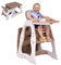 DREAMADE Chaise Haute Bébé Convertible avec Dossier&Plateau Réglable,Chaise Évolutive Tout-Petits 6Mois-6Ans avec Harnais 5 Points,Siège en HDPE pour Manger (Marron)