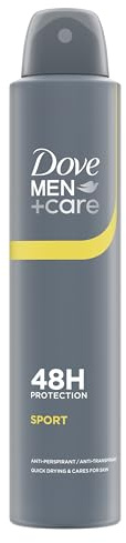 Dove Men+Care Sport Anti-Perspirant Aerosol Deodorant Spray with ¼ moisturising cream for 48 hour sweat and odour protection 200 ml