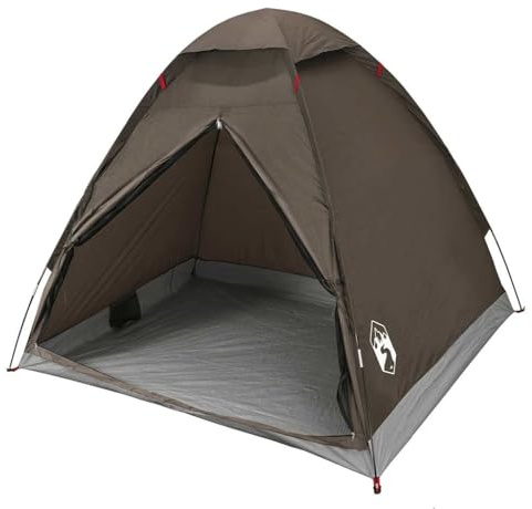 vidaXL Tenda da Campeggio a Cupola per 2 Persone Marrone Impermeabile