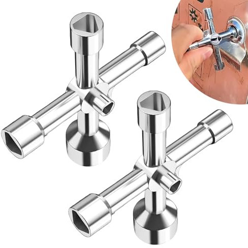 Yewseas 2 PCS Clé Triangulaire 4 Voies 5 Tailles Diamètre Intérieur 5 mm/8 mm/9 mm/10 mm/13 mm, Clé Utilitaire pour Boîtes Électriques, Gaz, Eau, Compteurs Électriques et Armoires