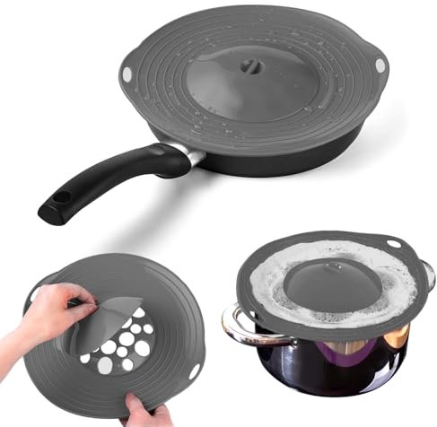 Paraschizzi In Silicone, Coperchi In Silicone Estensibile Alimentare Cucina Anti Trabocco Paraschizzi,Culinario Coperchio per La Protezione Dal Traboccamento, 29 cm Coperchio Universale Silicone