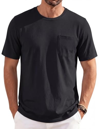 TACVASEN Men's T-Shirts UPF 50+ Moisture Wicking Cotton Tshirt Crew Neck Cooling UV Sun Protection Casual Tee Shirt