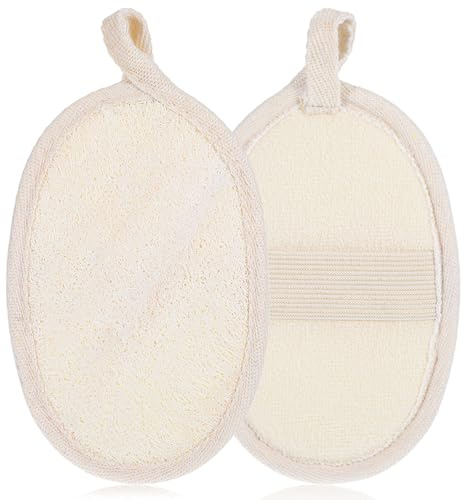 Mabor 2 stycken natursvamp, luffasvamp, duschsvampkropp, peeling svamp, exfolierande svamp, Loofah badsvampar för kvinnor och män