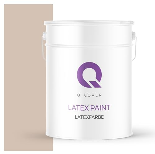 Q-COVER Latexfarbe 10L Mandel – Matte Innenfarbe für Wand & Decke, Klasse 3, Hohe Deckkraft, Scheuerfest