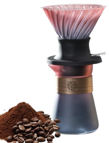 Generico Caffettiera Pour Over - Metodo A Goccia Tazza Preparazione Caffè - Filtrazione Rapida Con Componenti Rimovibili,Regalo per Casa Moglie Marito Padre Madre Ragazza Ragazzo