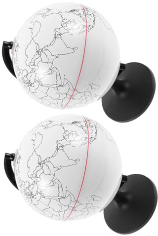 CLISPEED Lot De 2 Globes Terrestres Vierges à Colorier, Diamètre 14,16 Cm, Modèle Interactif Soi-même, Éducatif, Effaçable, pour Activités De Bricolage Et Usage Scolaire