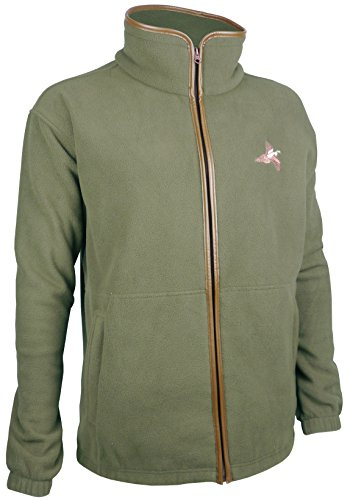 Savage Island Fleece Shooting Jacket with Pheasant Embroidery, Green, L