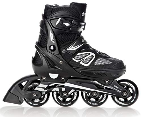 RAVEN Advance Inlineskates Inliner für Kinder und Erwachsene OPTIONAL 2in1 mit Schlittschuhen verstellbar (Black ohne Kufen, 38-42 (25cm-27,5cm))