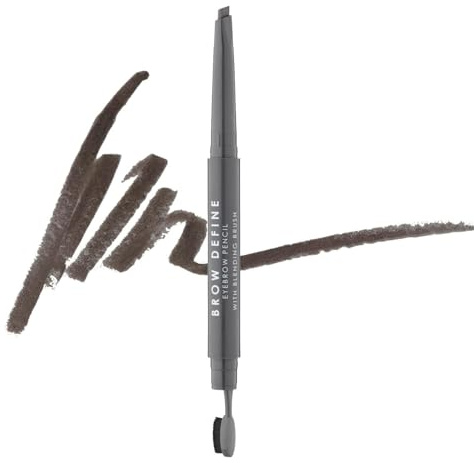MUA Makeup Academy Brow Define, Angled Eyebrow Pencil With Blending Brush, Grey, 0.25 g - Vegan & Cruelty Free