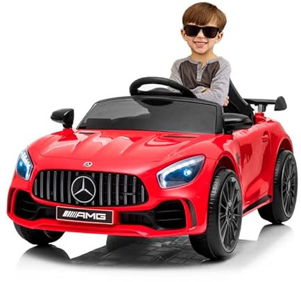 Mercedes GTR Mini 12v - Rouge- Voiture électrique pour Enfants avec Batterie 12v et télécommande pour Parents