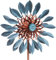 Kobolo Windrad Blossom XXL, 60x215 cm, braun/blau, XXL Metallwindrad, wetterfest & stabil, dekorativer Gartenstecker für Beet, Rasen & Vorgarten