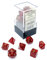 Glitter Mini-Polyhedral Ruby/Gold 7-Die Set