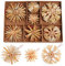 HOUISM 45-teiliges Strohsterne Set, Schneeflocke Christbaumanhänger aus Stroh, Strohsterne Baumschmuck Weihnachtsdekoration - 6cm