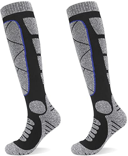 Smlper Thermal Ski Socks for men 9-12 Cold Weather Knee-High Thermal Socks for Men Thick Cushioned Cycling Riding Mountaineering Skiing Socks
