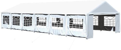 Solycarpa Carpa para Exteriores Resistente con Ventanas, Impermeable. Alta Funcionalidad, Económica e Ideal para Jardín, Eventos, Bodas, Feria, Restaurante y Terraza. (12 x 6 Metros)