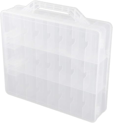 OXFUZZ-Nagellack-Organizer, Tragbare 48-Zellen 2 Schichten, Verstellbare und Transparente Lagerung, Für Fingernagellack, Ätherische Öle und Nagelzubehör, Mit Staubdichter Funktion