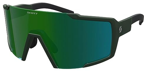 Scott Shield Compact Wechselscheiben Fahrrad Brille kaki grün/grün Chrome