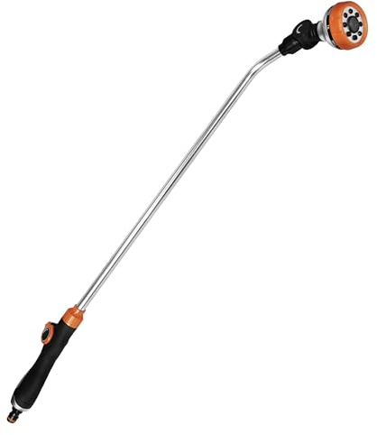 Diivoo Gießstab, Robuste Metall-Gartenbrause, Handbrause zur Garten Bewässerung und Reinigung, 8 Strahlarten Giesstab mit Daumensteuerung, Leicht und Bequem, 84CM Lang