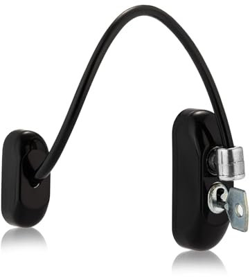 XFORT Viper Key Locking Cable Window Restrictor in Black, Durable Window Safety Lock for Child Safety and Window Security
