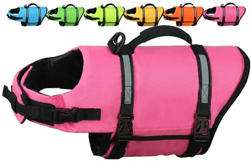 AMZNOVA Dog Life Jacket Rip Stop Dog Life Vest Swimming Vest