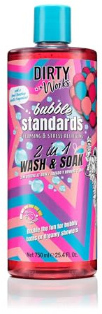 Dirty Works Bubble Standards 2-in-1 Wash & Soak 750ml – Mood-Boosting Body Wash & Bubble Bath for a Relaxing Self-Care Routine