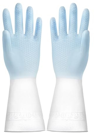 Guantes De Cocina Impermeables - Par De Látex, Guantes De Limpieza | Amplia Gama De Uso De Tapas De Mano De Goma Para Tareas Del Hogar, Limpieza Diaria De Platos, Barrera P