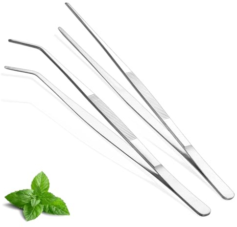 Berglander Küchenzange 2 Stück, 30,5cm Lang Stainless Steel Metall Robuste Grillzange für Chef, Lebensmittel Servieren, Grill, Kulinarik, Pasta, Salat, BBQ