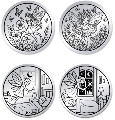 UNICRAFTALE 2Pcs Good Night Fairy Coin Stainless Steel Double Sided Decision Coins AA Chips and Medallions Challenge Coins Flipping Token Daily Sober Gifts Lucky Coin Gift for Men Women
