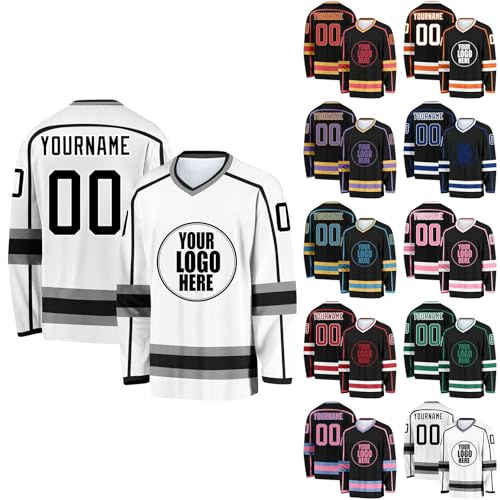 Generico Maglie da Hockey Personalizzate,Maglie da Hockey Vergini Personalizzabili con Squadra/Numero/Nome Personale,Maglie da Hockey Personalizzate per Uomo, Donna, Adolescente e Bambino (Stile 27)