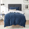 BEDSURE Flauschige Bettwäsche 135x200 Blau - Winter Bettbezug Fleece mit 80x80 cm Kissenbezug, Warme Bettwäsche-Sets mit Reißverschluss, Kuschel Waffelpique Winterbettwäsche für Einzelbett