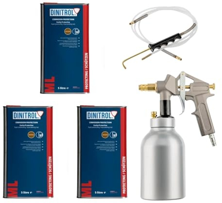 Veteranicar Dinitrol ML 3X 5 Liter Korrosionsschutz & Vaupel Druckbecherpistole 3300 HSDR