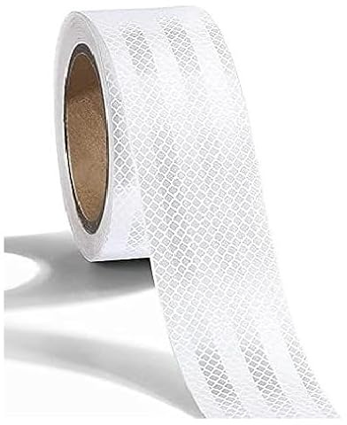 5M x 5cm Bande Blanc Réfléchissante Autocollants Avertissement de Signalisation Ruban Bande de Sécurité Autocollant de pour la Visibilité de la Nuit