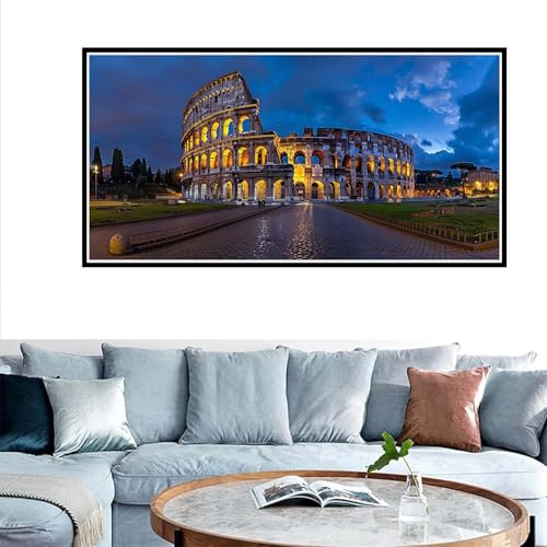 Pintura por Numeros Roma, DIY Kit Pintura por Números Adultos Manualidades, arena De Gladiadores Paint by Numbers con Acrílico Pintura y 3 Pincel, 30x60cm Numeros Cuadro con Bastidor, Room Decor
