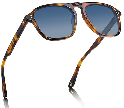 CARFIA Acetate Polarized Mens Sunglasses - Pilot Design, UV Protection CA5355