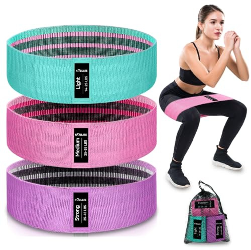 3 Levels Exercise Bands, Workout Fabric Resistance Bands for Women and Men