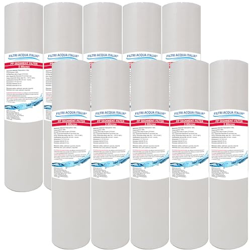 CARTUCCIA FILTRO A SEDIMENTI 10 POLLICI MICRON 5 PER OSMOSI INVERSA DEPURATORE ACQUA SET 10 PEZZI