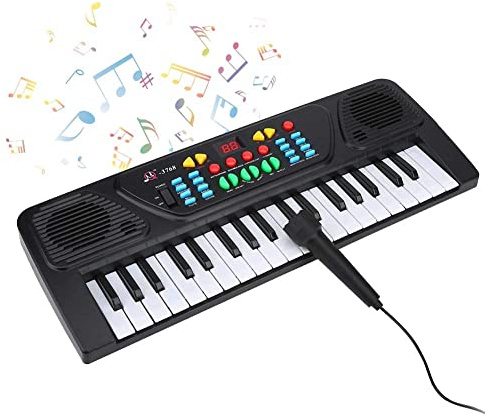 Piano Electrique, Instruments de Musique de Clavier de Clavier Numérique Electronique 37Key avec Microphone pour Enfants Adolescents
