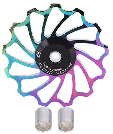 MAGT Fahrrad Umwerfer Riemenscheibe, Mountainbike Schaltwerk Riemenscheiben Fahrrad Umwerfer Umlenkrolle für Mountainbikes(Bunt-13T)