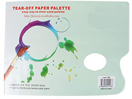 Paleta de 36 Hojas con Agujero para el Pulgar A4 desechable Mezcla Colores a Juego Papel Pintura al óleo paletas Arte Prueba Grasa Artistas acrílico Acuarela Gouache DIY Art Craft
