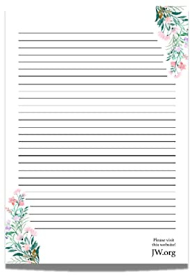 JW Letter Writing A4 Pad Stationery Paper Lined Gift Notepad Writing Sheets (Mixed Flowers)