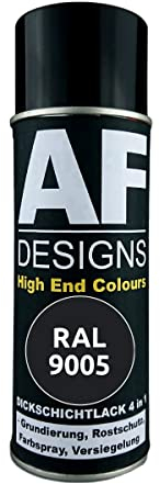 Alex Flittner Designs Rostschutzlack 4in1 RAL 9005 Tiefschwarz Metall Schutzlack Spray Rostschutzfarbe Sprühdose