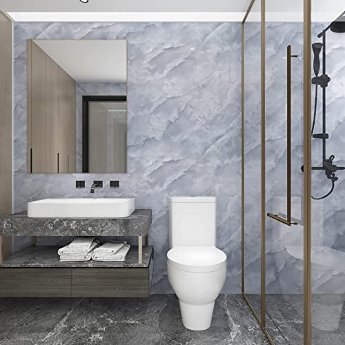 JSEVEM 40CM×9M Grau Weiß Marmor Wolke Tapete Selbstklebend Marmortapete Klebefolie Steinoptik Selbstklebende Klebetapete Abnehmbar Marmoroptik Graue Wand Papier Wasserfest Schreibtisch Möbelaufkleber
