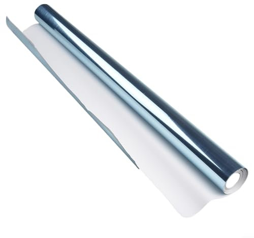 1 feuille miroir auto-adhésive, décoration murale 200 x 60 cm, autocollants miroir flexibles, matériau PET (1 pièce)