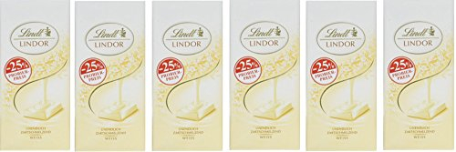 Lindt Lindor Schokoladentafel, Weiße Schokolade, undendlich zartschmelzend, Promotion, 6er-Pack (6 x 100 g)