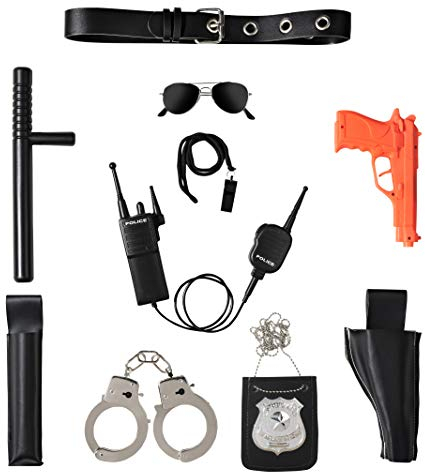Dress Up America Ultimate All-In-One Police Accesorio Juego De rol para Niños - Equipo De Policía para Niños - Pistola, Esposas, Placa De Policía