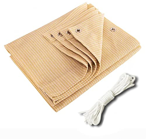 Red De Sombra Exterior,Tela De Sombra, Velas De Sombra,Lona De Malla De Sombreo Beige,Jardín Planta De Red De Protección Solar,90% Uv Resistente Malla Sombreadora,Con Ojales,Beige-5x6m(16.4*19.7ft)