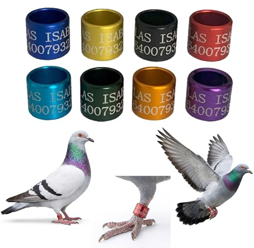 Genérico 50P/c de Anillas Personalizadas de Aluminio para Palomos de 8mm y 8,5mm (8,5mm, Rojo)